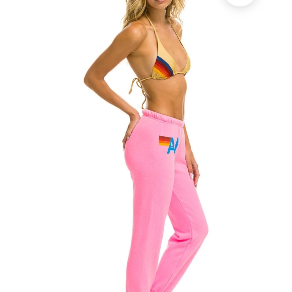 Aviator Nation Pink Track Pants with Tapered Fit